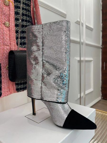 2022 balamin classic sequin fabric high heel pants boots 10.5cm heels reflects the lady's elegant modern size 35-41, Black
2022 balamin classic sequin fabric high heel pants boots 10.5cm heels reflects the lady's elegant modern size 35-41, Black