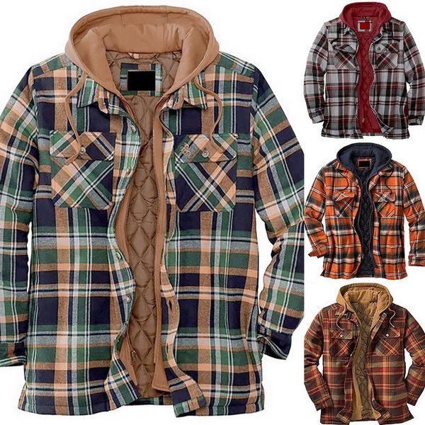 men's jackets jodimitty men's clothing european american autumn and winter models thick cotton plaid longsleeved loose hooded jack, Black;brown
men's jackets jodimitty men's clothing european american autumn and winter models thick cotton plaid longsleeved loose hooded jack, Black;brown