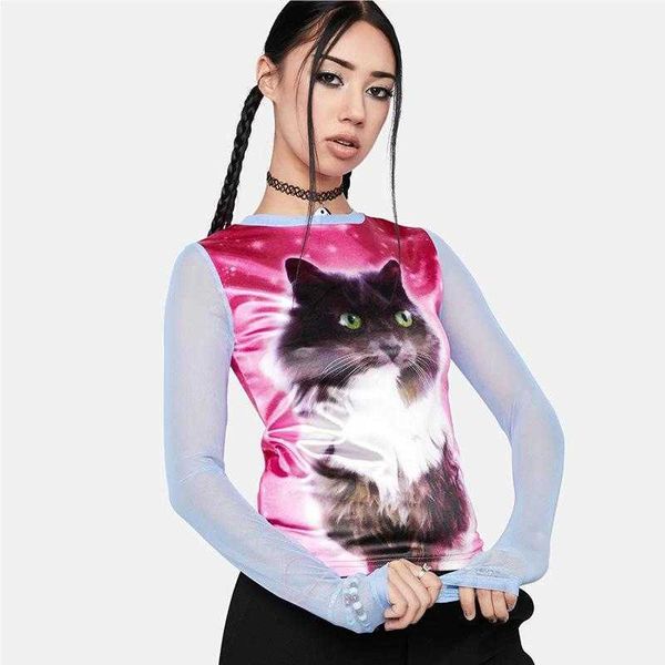 2023 american y2k hip-hop t-shirt designer female long-sleeved t-shirt fashion cat print tee girl slim, White
2023 american y2k hip-hop t-shirt designer female long-sleeved t-shirt fashion cat print tee girl slim, White