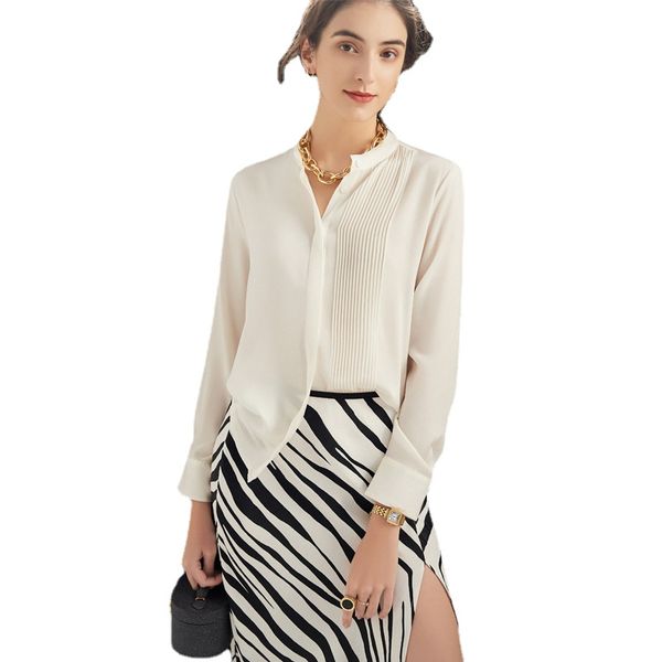 silk shirt women's mulberry silk organ pleated shirt 2023 spring and summer new design sense white long sleeve elegant top
silk shirt women's mulberry silk organ pleated shirt 2023 spring and summer new design sense white long sleeve elegant top