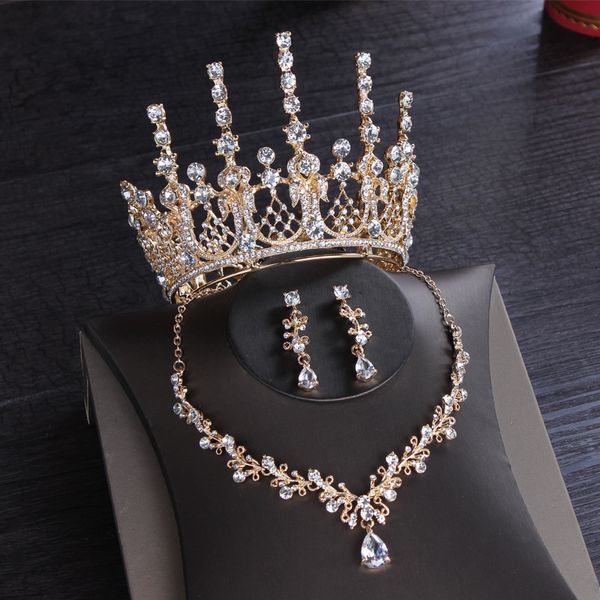 headpieces bridal wedding dress selling crown necklace earrings three-piece set with white rhinestones handmade party ball jewelry birthday, Silver
headpieces bridal wedding dress selling crown necklace earrings three-piece set with white rhinestones handmade party ball jewelry birthday, Silver