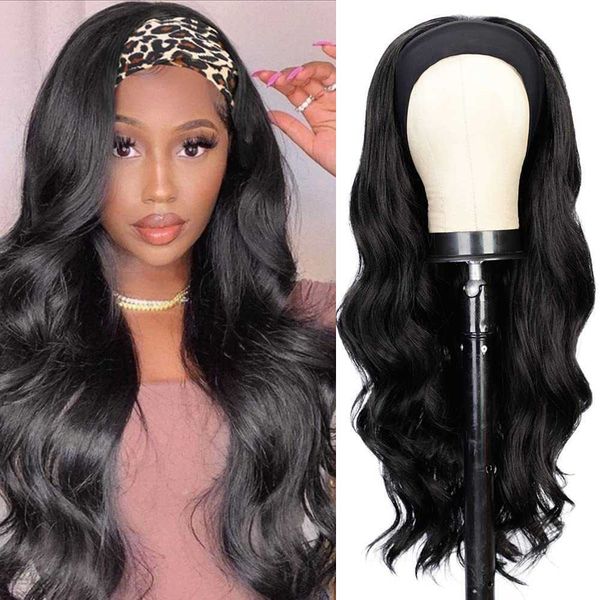 headband wig body wavy hair band wig chemical fiber wig ice silk hair band wig head cover 230301, Black
headband wig body wavy hair band wig chemical fiber wig ice silk hair band wig head cover 230301, Black