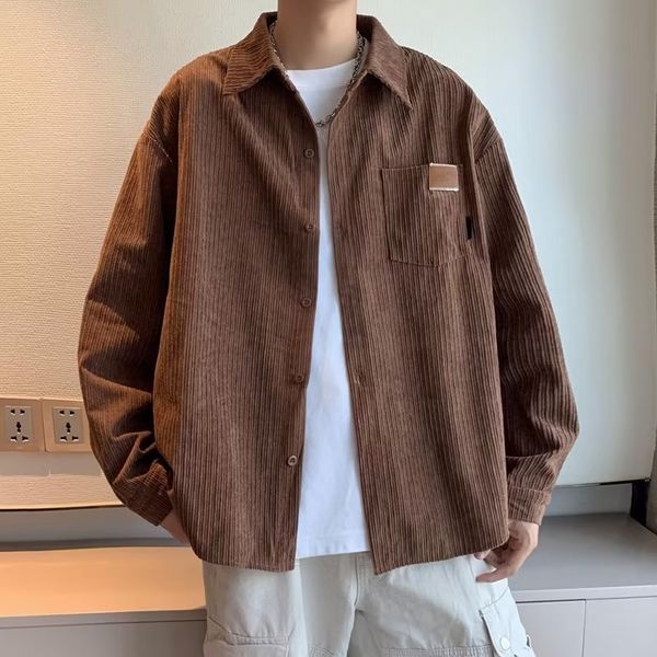 men s casual shirts men corduroy autumn long sleeve fashion streetwear vintage clothes oversize male button up blouses 230228, White;black
men s casual shirts men corduroy autumn long sleeve fashion streetwear vintage clothes oversize male button up blouses 230228, White;black