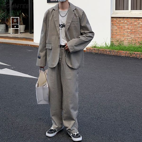 mens tracksuits sets men plaid korean style trendy autumn handsome outwear loose ulzzang blazers simple harajuku casual business gentleman, Gray
mens tracksuits sets men plaid korean style trendy autumn handsome outwear loose ulzzang blazers simple harajuku casual business gentleman, Gray