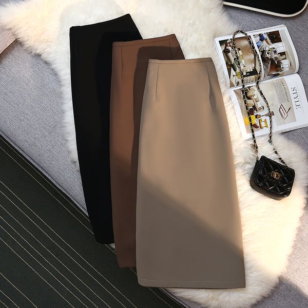 skirts fashion elegant formal skirts women autumn high waist drape suit long brown skirt zipper female 230301, Black
skirts fashion elegant formal skirts women autumn high waist drape suit long brown skirt zipper female 230301, Black