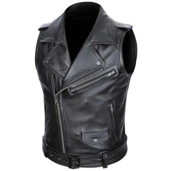 men's vests genuine leather oblique zipper sleeveless jackets cowhide motorcycle biker detachable belt vest 230301, Black;white
men's vests genuine leather oblique zipper sleeveless jackets cowhide motorcycle biker detachable belt vest 230301, Black;white