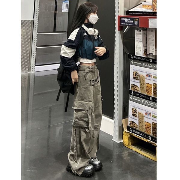 women's pants s woman straight cargo casual fashion sports training outdoor trousers female multiple pocket solid straightleg pant g210, Black;white
women's pants s woman straight cargo casual fashion sports training outdoor trousers female multiple pocket solid straightleg pant g210, Black;white