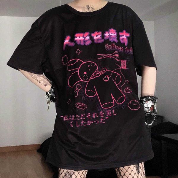 women's t-shirt harajuku bunny print black crop women tshirts goth streetwear short sleeve tee female kawaii y2k mujer gothic kpop z030, White
women's t-shirt harajuku bunny print black crop women tshirts goth streetwear short sleeve tee female kawaii y2k mujer gothic kpop z030, White