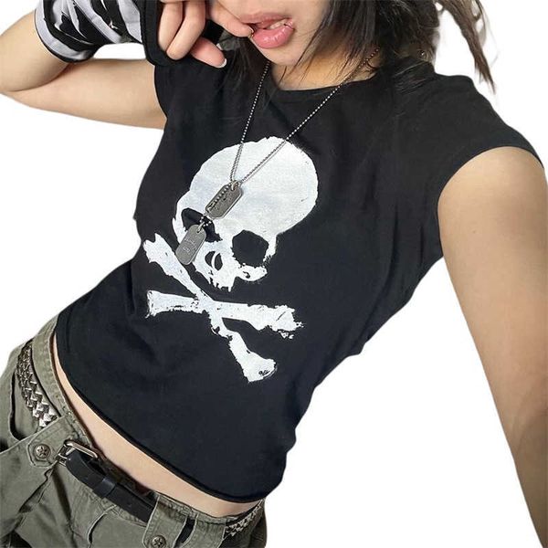 women's t-shirt gothic skull punk streetwear women's tee summer casual 90s vintage grunge graphic print short sleeve tshirt y2k sl, White
women's t-shirt gothic skull punk streetwear women's tee summer casual 90s vintage grunge graphic print short sleeve tshirt y2k sl, White