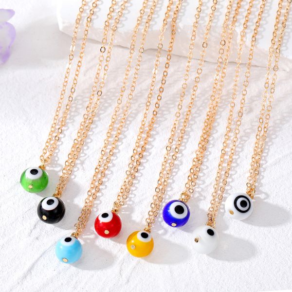 color painting metal evil eyes mini ball pendant lucky turkish blue eye necklaces for womens jewelry, Silver
color painting metal evil eyes mini ball pendant lucky turkish blue eye necklaces for womens jewelry, Silver