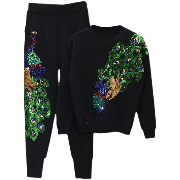 women's two piece pants spring fashion gold velvet tracksuit suit women autumn sequin peacock o neck long sleeve trousers female set h1, White
women's two piece pants spring fashion gold velvet tracksuit suit women autumn sequin peacock o neck long sleeve trousers female set h1, White