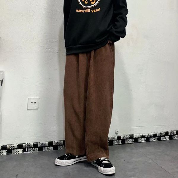 women's pants capris men's korean style retro trend sweatpants corduroy fabric solid color straight casual pants loose brown color, Black;white
women's pants capris men's korean style retro trend sweatpants corduroy fabric solid color straight casual pants loose brown color, Black;white