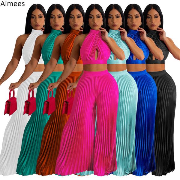 women's two piece pants charming women satin outfits summer sleeveless crop fashion pleats high waist pants two pieces party clubwear s, White
women's two piece pants charming women satin outfits summer sleeveless crop fashion pleats high waist pants two pieces party clubwear s, White