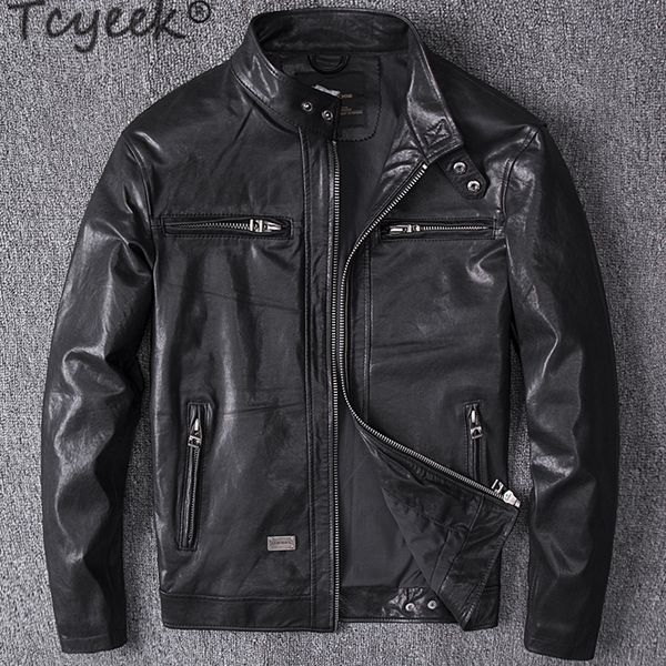 men's leather faux leather tcyeek spring autumn genuine leather jacket men streetweaar 100% real sheepskin coat man moto biker vintage, Black
men's leather faux leather tcyeek spring autumn genuine leather jacket men streetweaar 100% real sheepskin coat man moto biker vintage, Black