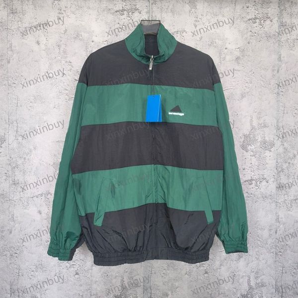 xinxinbuy men designer jacket coat 23ss paris stripe letters two sides sleeve short sleeve women black green oversize xs-2xl, Black;brown
xinxinbuy men designer jacket coat 23ss paris stripe letters two sides sleeve short sleeve women black green oversize xs-2xl, Black;brown