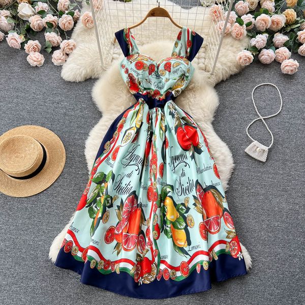 european and american ins-style printed suspender dress with waistband slim fit large swing a-line foreign princess dress, Black;gray
european and american ins-style printed suspender dress with waistband slim fit large swing a-line foreign princess dress, Black;gray