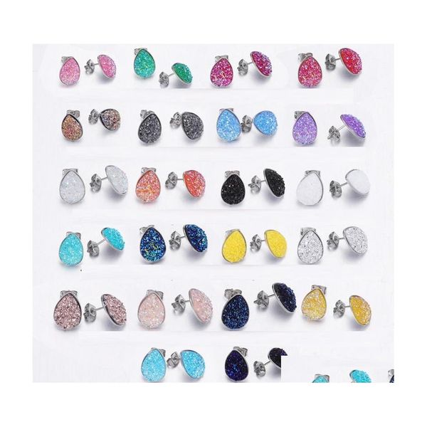 stud designer waterdrop resin druzy drusy earrings teardrop stainless steel handmade studs for women jewelry drop delivery dhbgk, Golden;silver
stud designer waterdrop resin druzy drusy earrings teardrop stainless steel handmade studs for women jewelry drop delivery dhbgk, Golden;silver