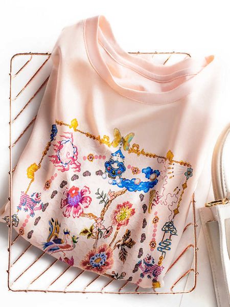 t-shirt real silk women's short-sleeved half-sleeved printed summer 2023 new satin design sense small crowd, White
t-shirt real silk women's short-sleeved half-sleeved printed summer 2023 new satin design sense small crowd, White
