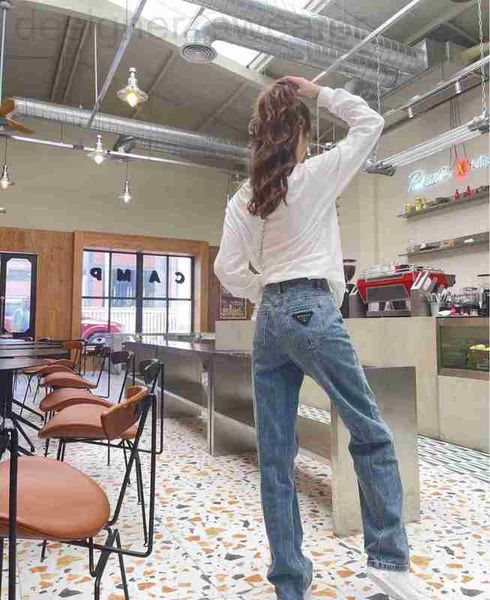 women's jeans designer 23 spring and summer new leisure fashion triangle made old washed straight tube skinny jeans sh0b, Blue
women's jeans designer 23 spring and summer new leisure fashion triangle made old washed straight tube skinny jeans sh0b, Blue