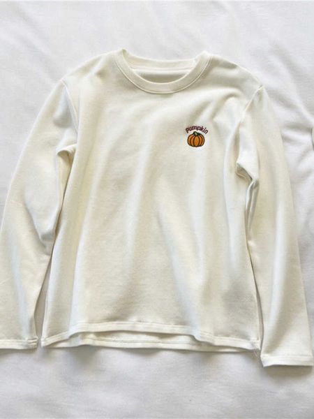 women's t-shirt embroidered cartoon pumpkin white warm longsleeved tshirt women's autumn and winter loose inner round neck bottomi
women's t-shirt embroidered cartoon pumpkin white warm longsleeved tshirt women's autumn and winter loose inner round neck bottomi