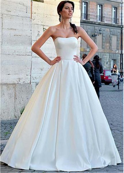 2023 new arrival strapless a-line wedding dress ruched satin gowns floor length bridal dress lace up vestidos de noiva, White
2023 new arrival strapless a-line wedding dress ruched satin gowns floor length bridal dress lace up vestidos de noiva, White
