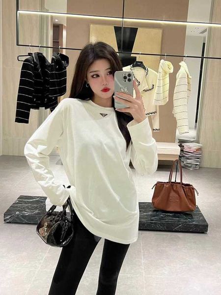 women's pants & capris designer 23 early spring new fashion simple triangular letter micro label casual loose versatile long-sleeved t-, Black;white
women's pants & capris designer 23 early spring new fashion simple triangular letter micro label casual loose versatile long-sleeved t-, Black;white