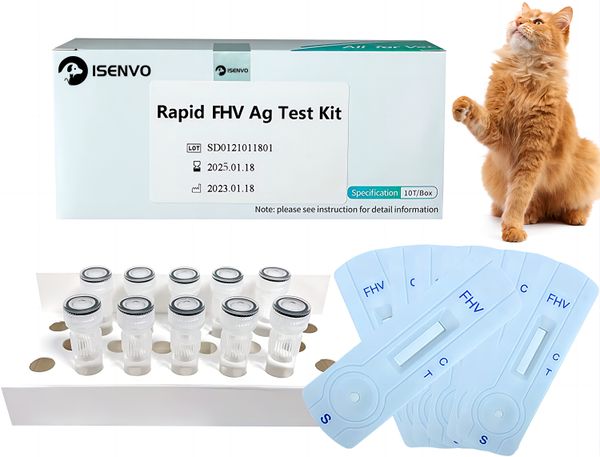 10pcs feline herpesvirus test for cats type-1 herpes fhv-1 ag rhinotracheitis home kit, Silver
10pcs feline herpesvirus test for cats type-1 herpes fhv-1 ag rhinotracheitis home kit, Silver