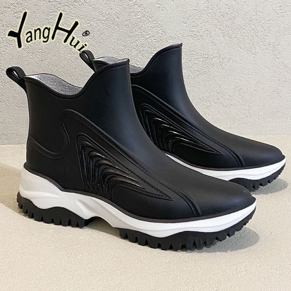 rain boots women's platform waterproof wear-resistant solid black ankle shoes for women fashion spring autumn 230301, Black;red
rain boots women's platform waterproof wear-resistant solid black ankle shoes for women fashion spring autumn 230301, Black;red