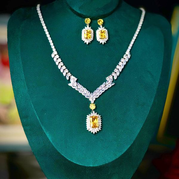 jewelry women gifts fashion accessories high-end necklace earrings set yellow blue green red zircon wedding bridesmaid bride party dress bir, White
jewelry women gifts fashion accessories high-end necklace earrings set yellow blue green red zircon wedding bridesmaid bride party dress bir, White
