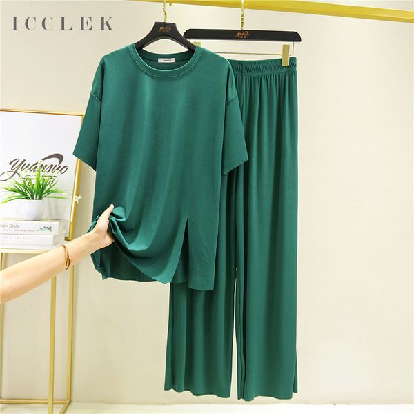 women's sleepwear icclek ladies ice silk pajamas 2 piece set fashion simple shortsleeved home service autumn round neck trousers casual, Black;red
women's sleepwear icclek ladies ice silk pajamas 2 piece set fashion simple shortsleeved home service autumn round neck trousers casual, Black;red