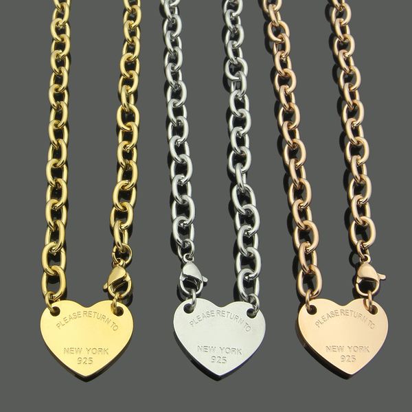 3 colors women luxury designer necklace titanium steel thick chain pendant necklaces logo printed, Silver
3 colors women luxury designer necklace titanium steel thick chain pendant necklaces logo printed, Silver