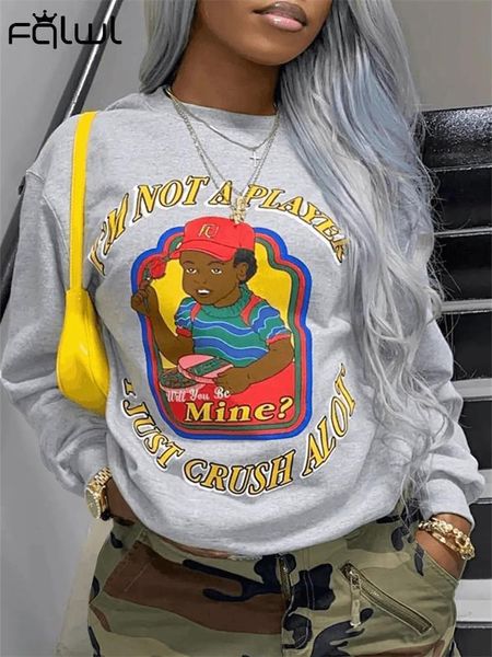 women's hoodies sweatshirts fqlwl autumn fall gray loose sweatshirt women long sleeve streetwear baggy fashion o neck print sweatshirt, Black
women's hoodies sweatshirts fqlwl autumn fall gray loose sweatshirt women long sleeve streetwear baggy fashion o neck print sweatshirt, Black