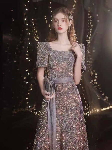 shiny gary sequins evening dresses a-line floor length puffy sleeves square collar formal banquet cocktail prom gown woman, Black;red
shiny gary sequins evening dresses a-line floor length puffy sleeves square collar formal banquet cocktail prom gown woman, Black;red