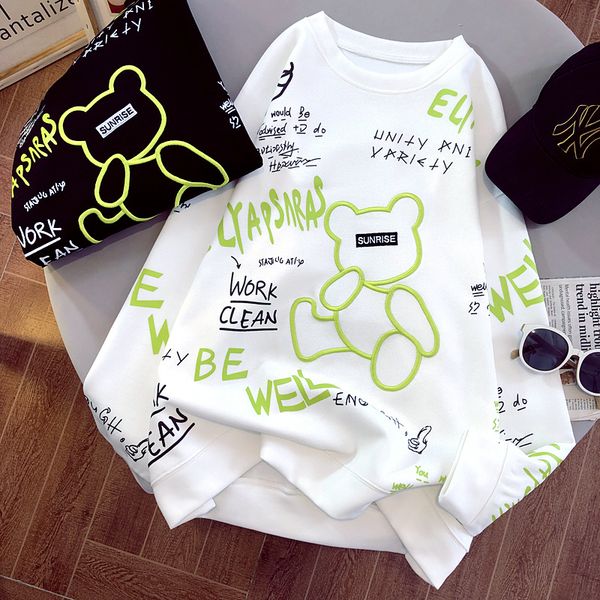 womens hoodies sweatshirts thin autumn oneck loose pullovers korean girls cute bear embroidery oversized white black bottom 230301
womens hoodies sweatshirts thin autumn oneck loose pullovers korean girls cute bear embroidery oversized white black bottom 230301