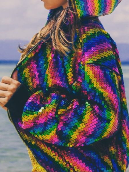 women's jackets sequins bomber jacket female gradient color sequins jacket zipper pilot coat stage show dance outwear women streetwear, Black;brown
women's jackets sequins bomber jacket female gradient color sequins jacket zipper pilot coat stage show dance outwear women streetwear, Black;brown