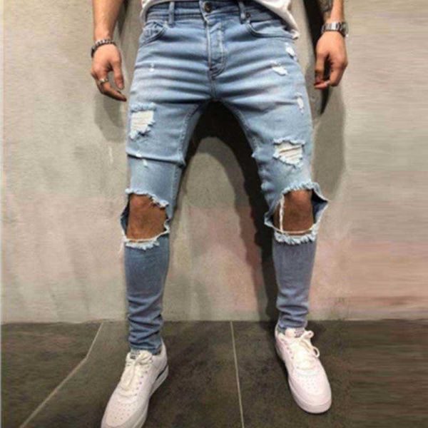 men's jeans tear big hole denim cotton slim fit elastic pencil pants zipper casual beach new y2303, Blue
men's jeans tear big hole denim cotton slim fit elastic pencil pants zipper casual beach new y2303, Blue