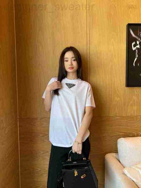 women's t-shirt designer 23 spring and summer new casual simple triangle logo thin short-sleeved t-shirt y78t, White
women's t-shirt designer 23 spring and summer new casual simple triangle logo thin short-sleeved t-shirt y78t, White