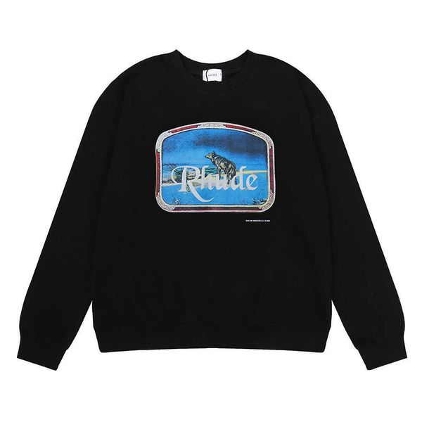 ins american fashion brand lone wolf solo wolf printed terry round-neck sweater men's youth pullover, Black
ins american fashion brand lone wolf solo wolf printed terry round-neck sweater men's youth pullover, Black