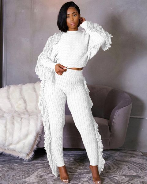 women s two piece pants ins internet celebrity famous 2pc set winter solid o neck tassel pencil pants casual 230228, White
women s two piece pants ins internet celebrity famous 2pc set winter solid o neck tassel pencil pants casual 230228, White