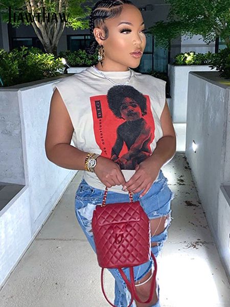 women's tanks camis hawthaw women fashion graphic printed sleeveless white tank blouses summer clothes streetwear drop wholesale 23030
women's tanks camis hawthaw women fashion graphic printed sleeveless white tank blouses summer clothes streetwear drop wholesale 23030