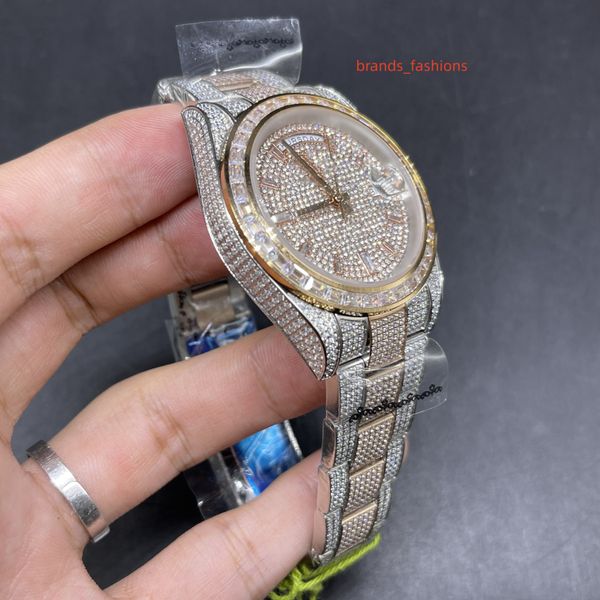 moissanitemen's fashion boutique watch bi-rose gold diamond stainless steel strap iced out diamonds hip hop rap trend watch wristwatche, Slivery;brown
moissanitemen's fashion boutique watch bi-rose gold diamond stainless steel strap iced out diamonds hip hop rap trend watch wristwatche, Slivery;brown
