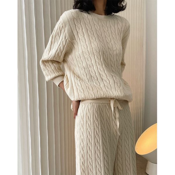 women's pants s autumn and winter soft cable sweater loose casual slimming comfortable knitted trousers full set home clothes 230228, Black;white
women's pants s autumn and winter soft cable sweater loose casual slimming comfortable knitted trousers full set home clothes 230228, Black;white