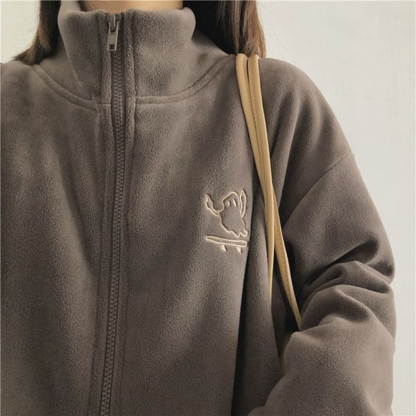 womens hoodies sweatshirts winter fleece women korean fashion embroidery stand collar zip up jacket coat casual thick plush sweatshirt outwe, Black
womens hoodies sweatshirts winter fleece women korean fashion embroidery stand collar zip up jacket coat casual thick plush sweatshirt outwe, Black