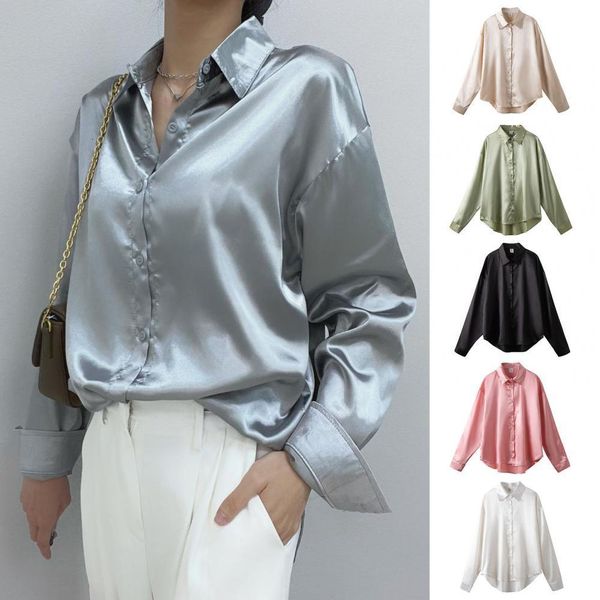 womens blouses shirts satin clothing silk vintage office lady sheer lapel singlebreasted solid women 230302, White
womens blouses shirts satin clothing silk vintage office lady sheer lapel singlebreasted solid women 230302, White
