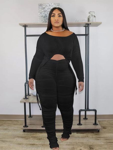 womens plus size pants loungewear sets 2 piece outfits long sleeve and stacked pant big wholesale drop 230302, Black
womens plus size pants loungewear sets 2 piece outfits long sleeve and stacked pant big wholesale drop 230302, Black