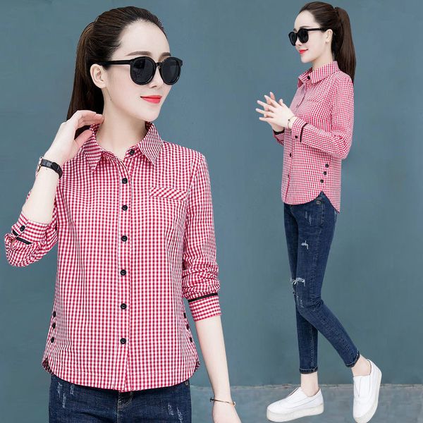 women's blouses shirts vintage plaid shirt women long sleeve and blouse women office lady casual button down large size blusa 230302, White
women's blouses shirts vintage plaid shirt women long sleeve and blouse women office lady casual button down large size blusa 230302, White