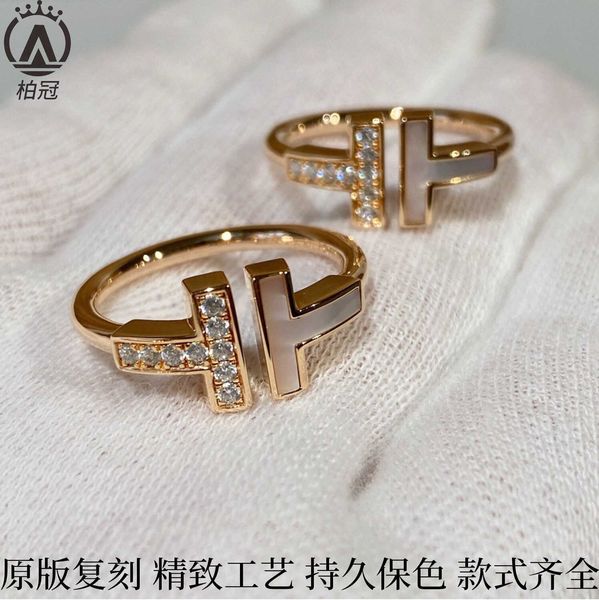 t home double ring 925 sterling silver plated 18k gold opening white fritillaria half diamond -shaped inlaid hand jewelry
t home double ring 925 sterling silver plated 18k gold opening white fritillaria half diamond -shaped inlaid hand jewelry