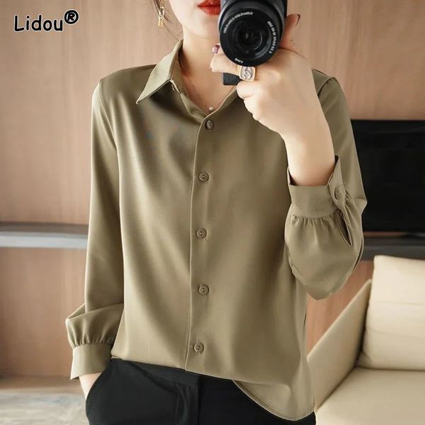 women's blouses shirts thin blended solid turn-down collar ity women shirt office lady slim single breasted spring autumn women's, White
women's blouses shirts thin blended solid turn-down collar ity women shirt office lady slim single breasted spring autumn women's, White