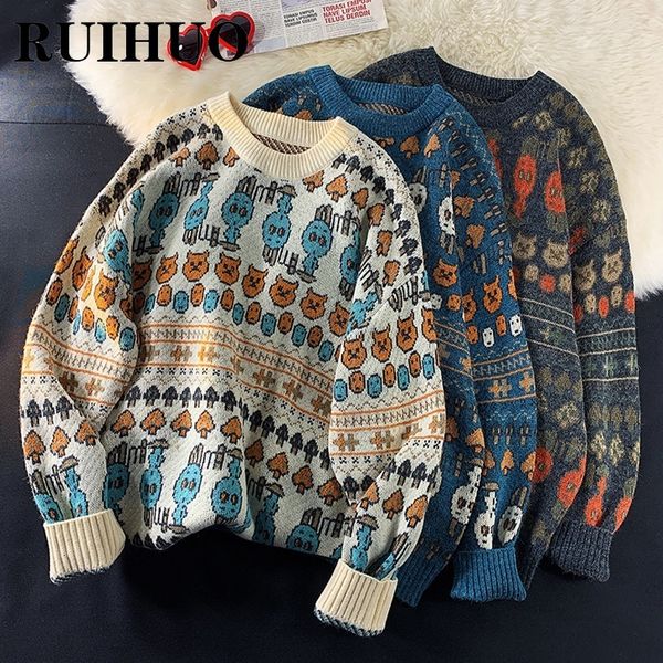 men's sweaters ruihuo knitted sweater men clothing harajuku fashion mens sweaters pullovers retro clothes knitwear 2xl arrivals 230302, White;black
men's sweaters ruihuo knitted sweater men clothing harajuku fashion mens sweaters pullovers retro clothes knitwear 2xl arrivals 230302, White;black