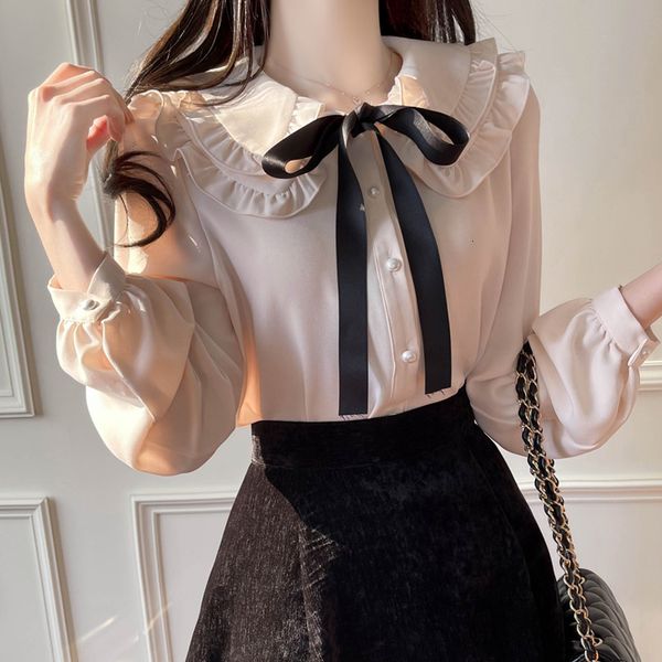 women's blouses shirts fashion doll collar chiffon shirt women's long-sleeved office lady autumn bow tie single-breasted button b, White
women's blouses shirts fashion doll collar chiffon shirt women's long-sleeved office lady autumn bow tie single-breasted button b, White
